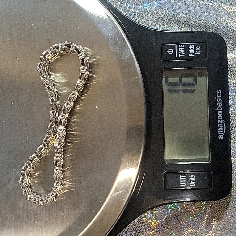 925 Sterling Silver Vintage Tennis Bracelet 44 Diamonds 8" Long - Picture 10 of 10